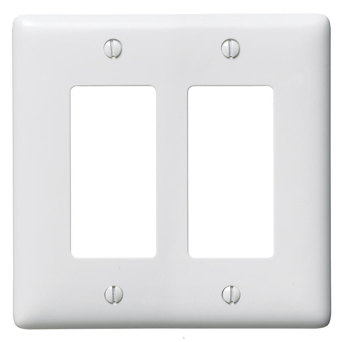 Product image for Plate wall 2-gang 2-decorator 347V white