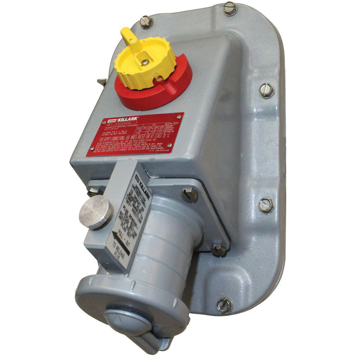 KILLARK VSQ6034 RECEPTACLE 60A 3WIRE 4POLE HAZARDOUS LOCATION INTERLOCK P&S