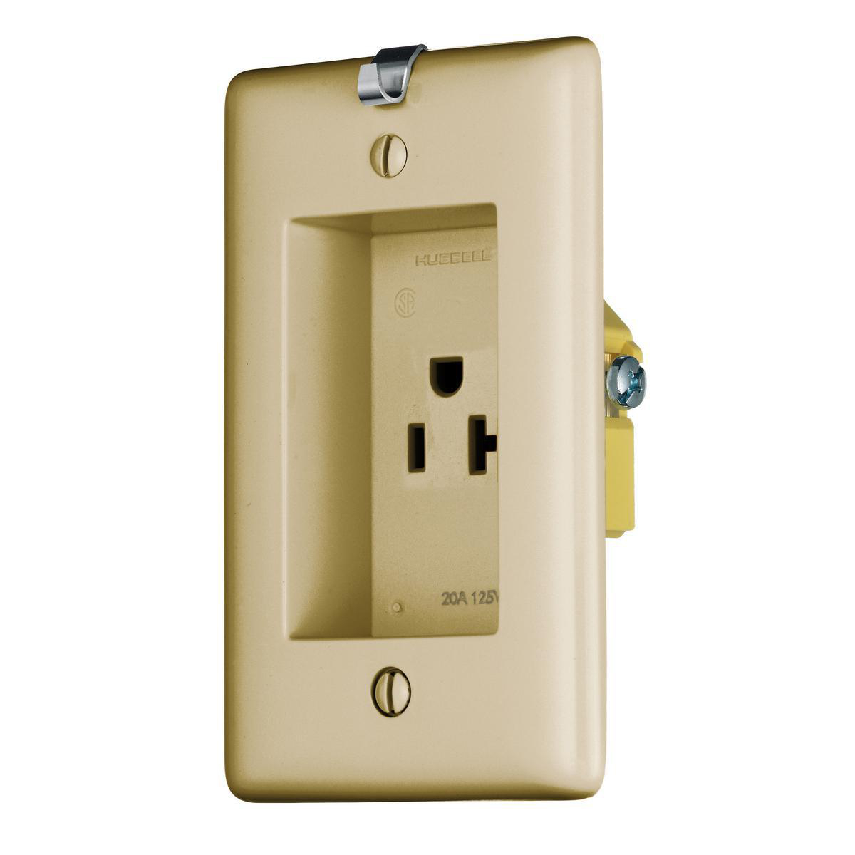 Product image for CLOCK HANG RECESS RCPT, 20A 125V, (MS90)