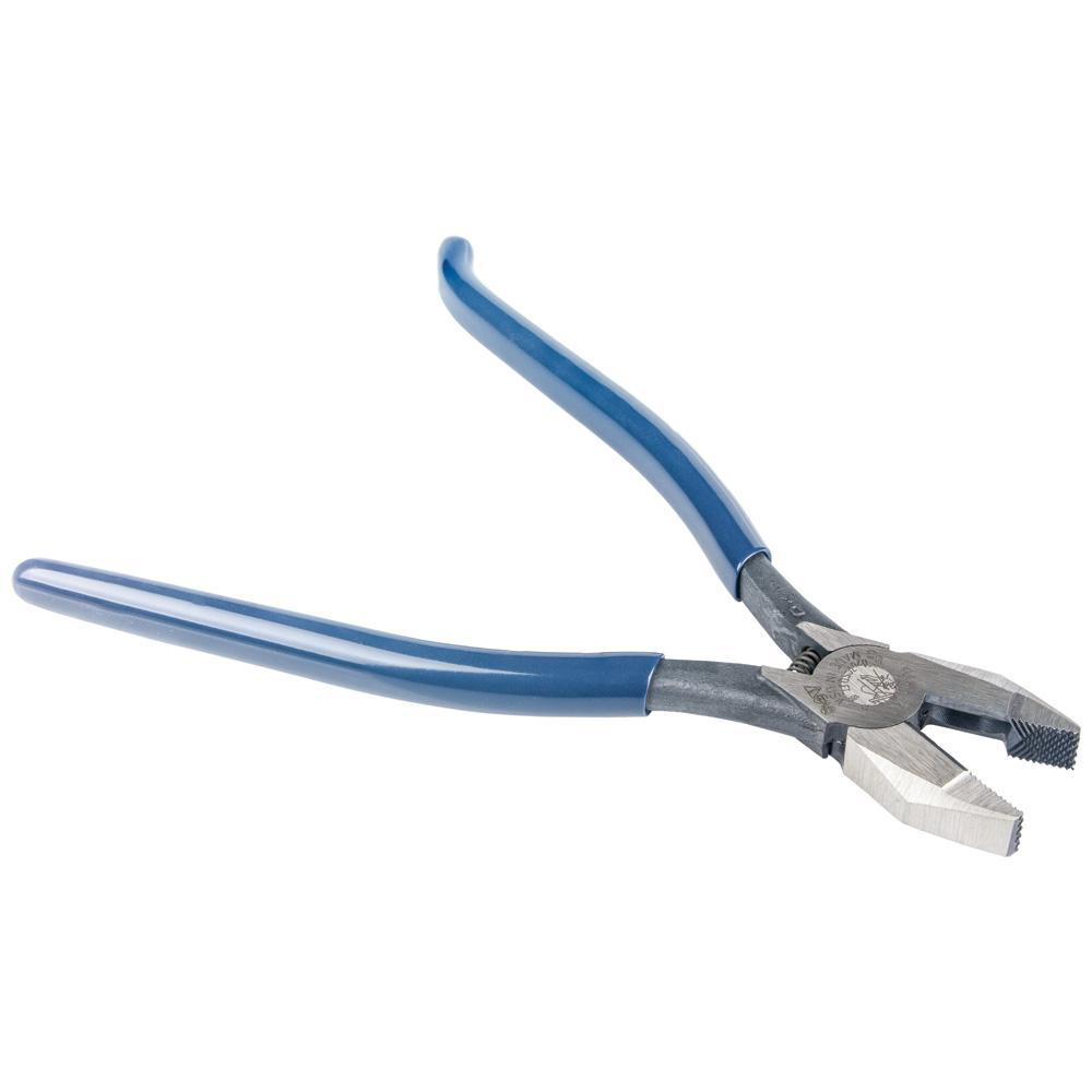 Product image for KLEIN D201-7CSTLFT PLIERS 9IN IRONWORKER SIDE CUTTING SPRING LOADED SLIM HEAD LEFT HANDED