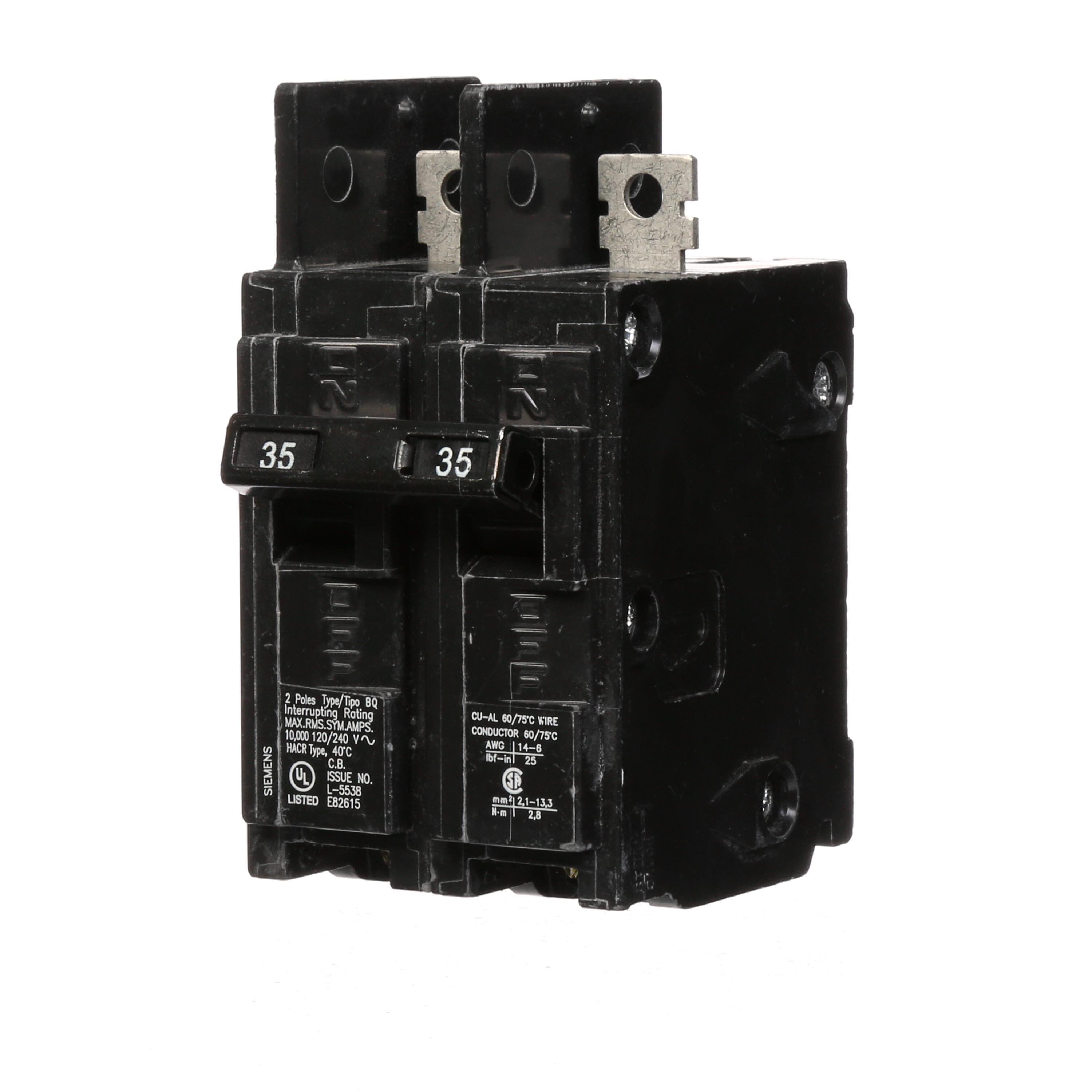 Product image for BQ MCCB,TM,2P,120/240V,35A,10kA,Lugs