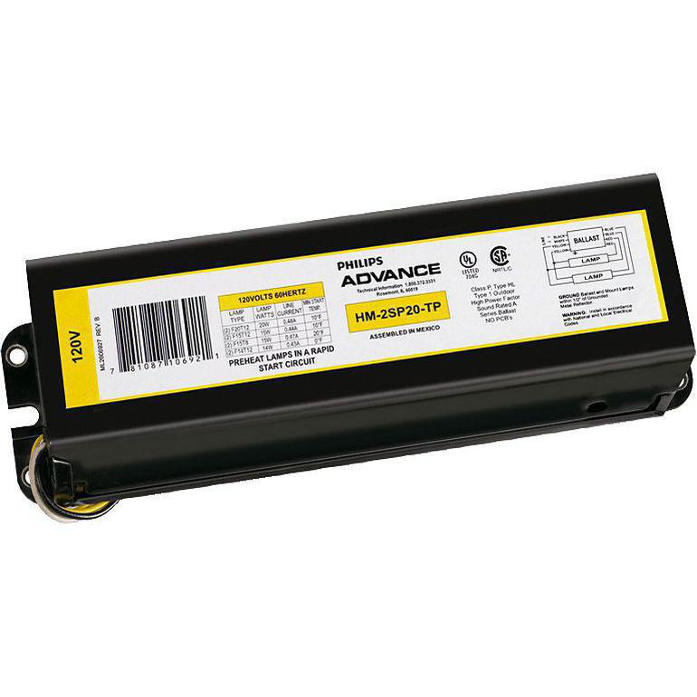 Product image for ADVBAL RL2SP20TPM 192260 BALLAST 2LAMP F15 F20 NORMAL POWER FACTOR