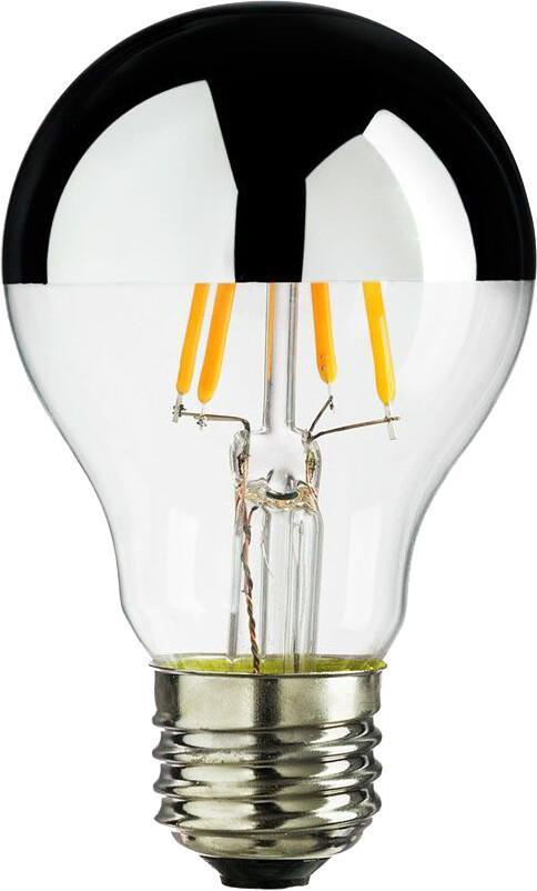 Product image for LED FILAMENT A19 SILVER BOWL 7W-700LM DI