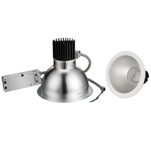 Product image for LCR DOWNLIGHT 54W 120-277 4000K 10IN SILVER BAFFLE ROUND 4968lm