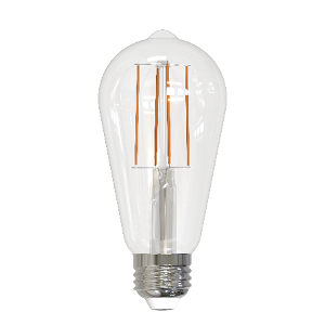 Product image for LED Filament Lamp ST19 E26 Base 7W 120V 27K 800LM Clear Vertical Dim Sta ndard