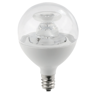 Product image for LED Lamp G16.5 E12 Base 5W 120V 27K Dim Clear STANDARD