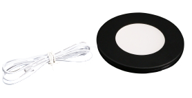 Product image for UNDERCABINET SINGLE UNIT LOW VOLTAGE PUCKS 2.2 W 12 V 3 000 K BLACK 150 LM