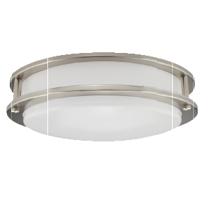 Product image for 16 IN LED CEILING LUMINAIRE DOUBLE RING 26 W 120 V 3 000 K CHROME 1 923 LM ROUND
