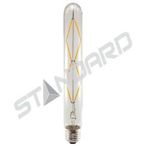 Product image for LED Filament Lamp T10 E26 Base 6W 120V 27K Clear Zig-Zag Dim Standard
