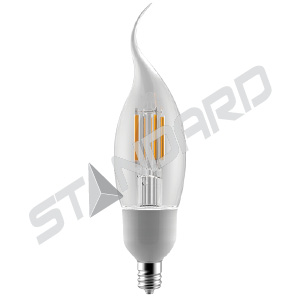 Product image for Lamp filament F11-shape E12-base 450lumens 2700K 120V 5W clear