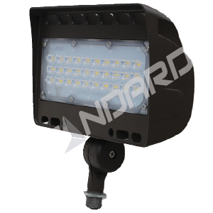 Product image for LED FLOODS 30W 3383L 120-277V 4000K 120.. KNUCKLE BRONZE