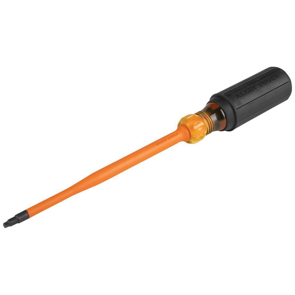 Product image for KLEIN 6946INS SCREWDRIVER INSULATED 1000V 6" SHANK #2 SQUARE TIP