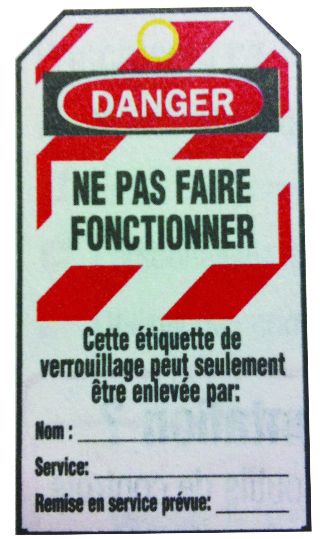 Pack De 10 étiquettes Brady LT10 - Verrouillage Danger, Ne Fonctionne Pas