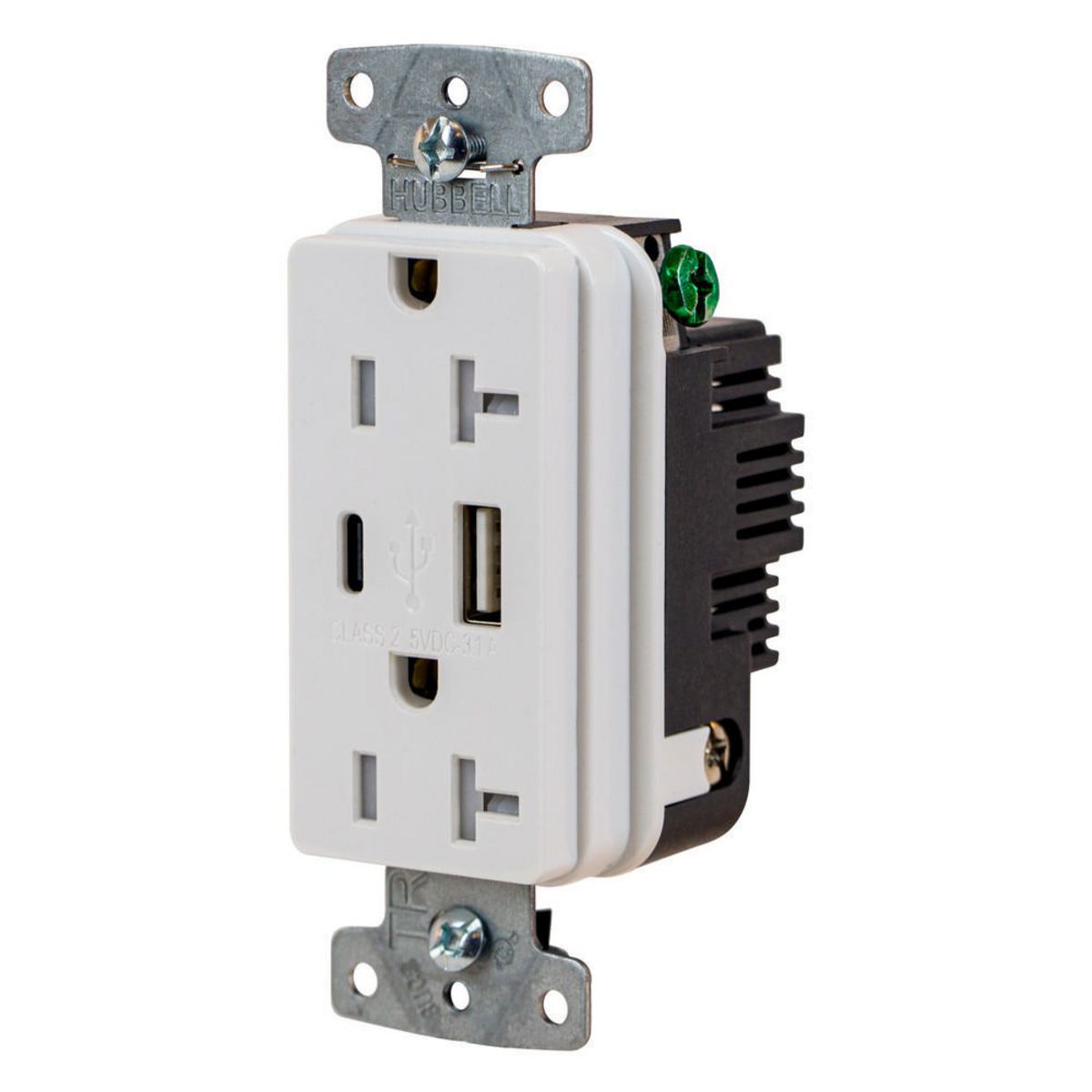 Product image for RCPT DUP 20A125V 3.1A5V USB PORT AC W