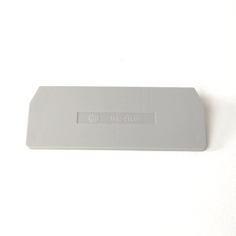 Product image for Barrier end for spring clamp terminal block grey 0.08x1.45x3.54"