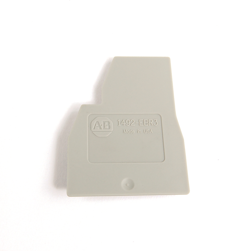 Product image for Barrier end for screw terminal block grey 0.06x1.65x2.19"