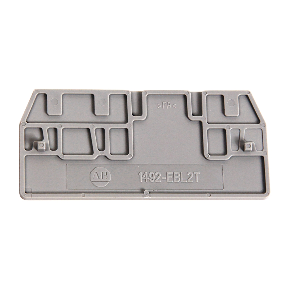 Product image for Barrier end for spring clamp terminal block grey 0.08x1.14x2.48"