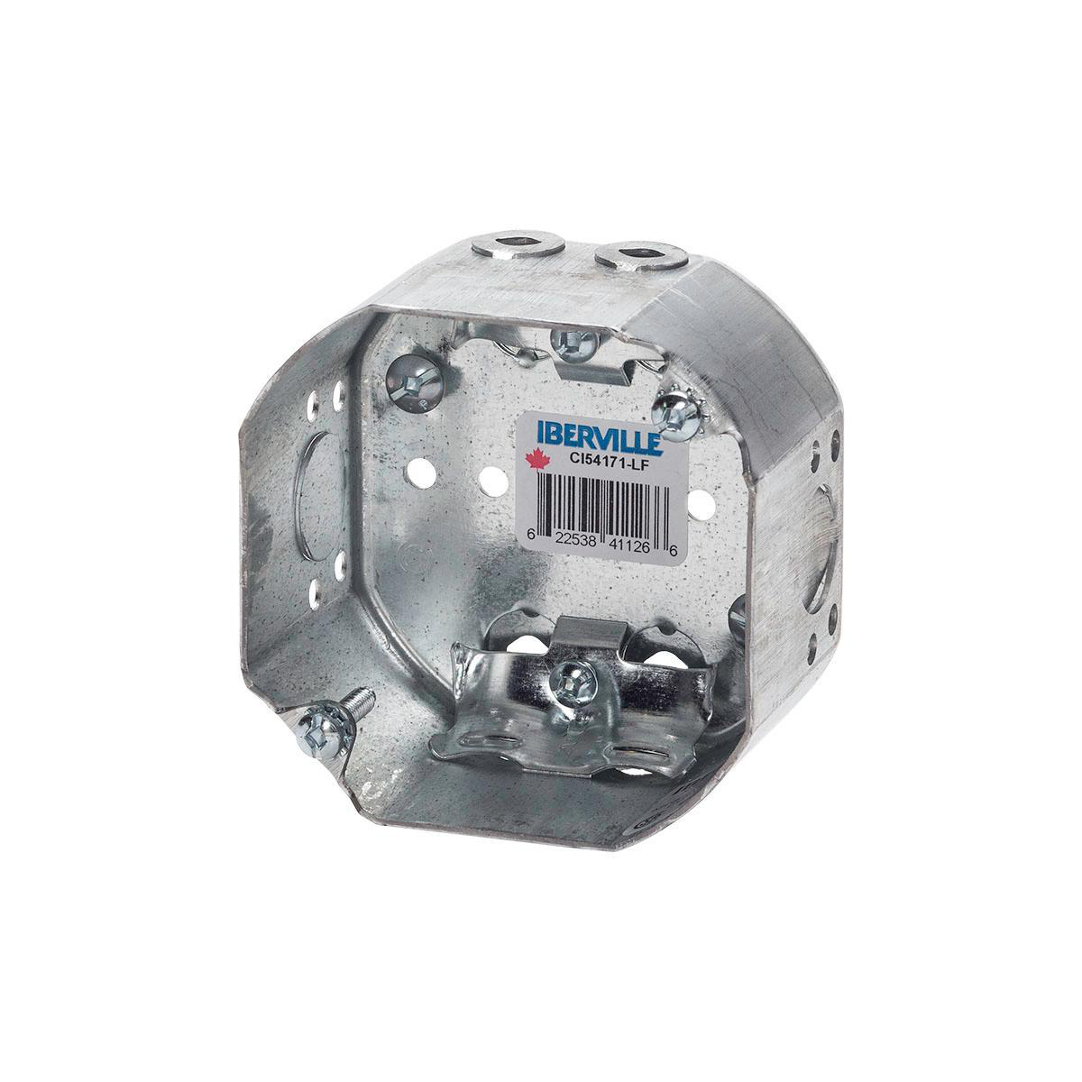 aco♡ Steel Stud 2-1/8 Deep Octagon Box w/ KO wrap around bracket