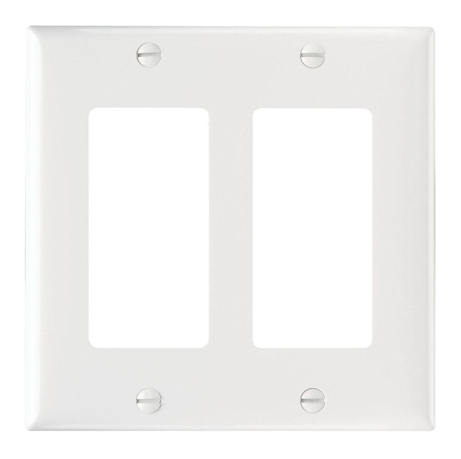 Product image for Plate wall decorator 2-gang plastic ivory