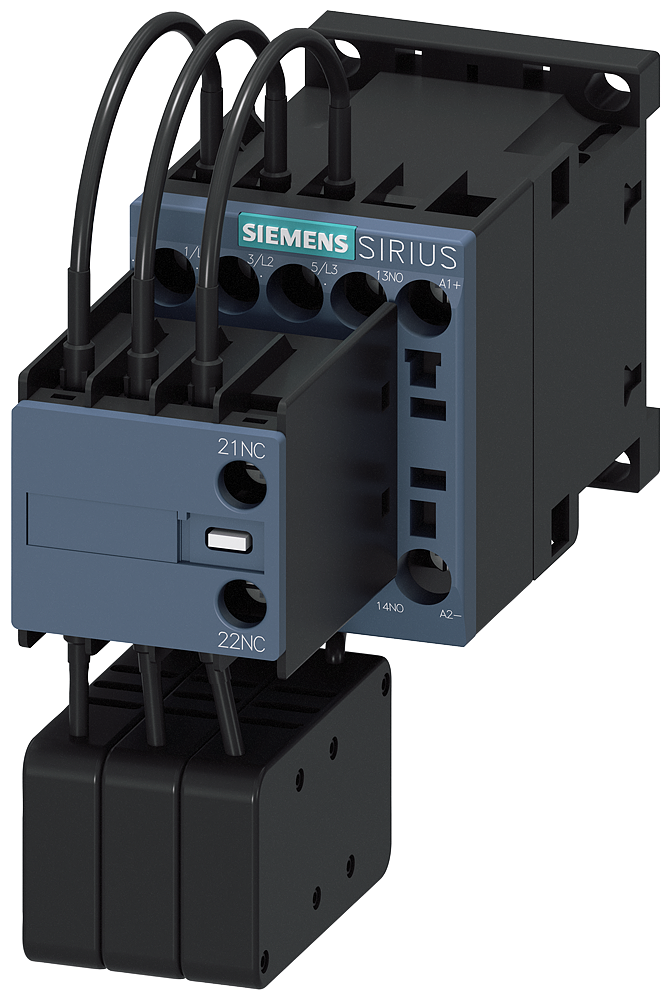 Product image for Contactor, AC-6B, 12.5 kVAr/400 V, 1 NO + 1 NC, 24 V DC, size S00