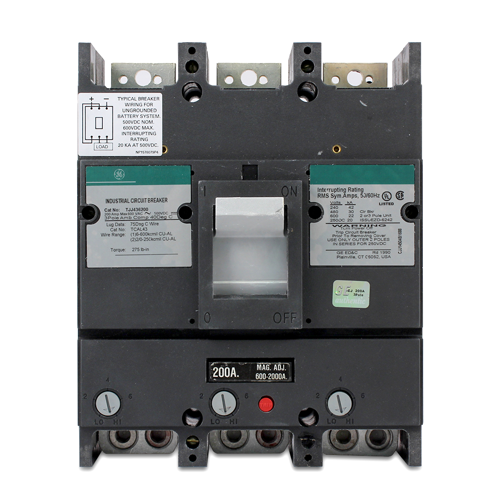 Product image for TJJ 3 POLE 600V 22K IC 225 AMP C.B.