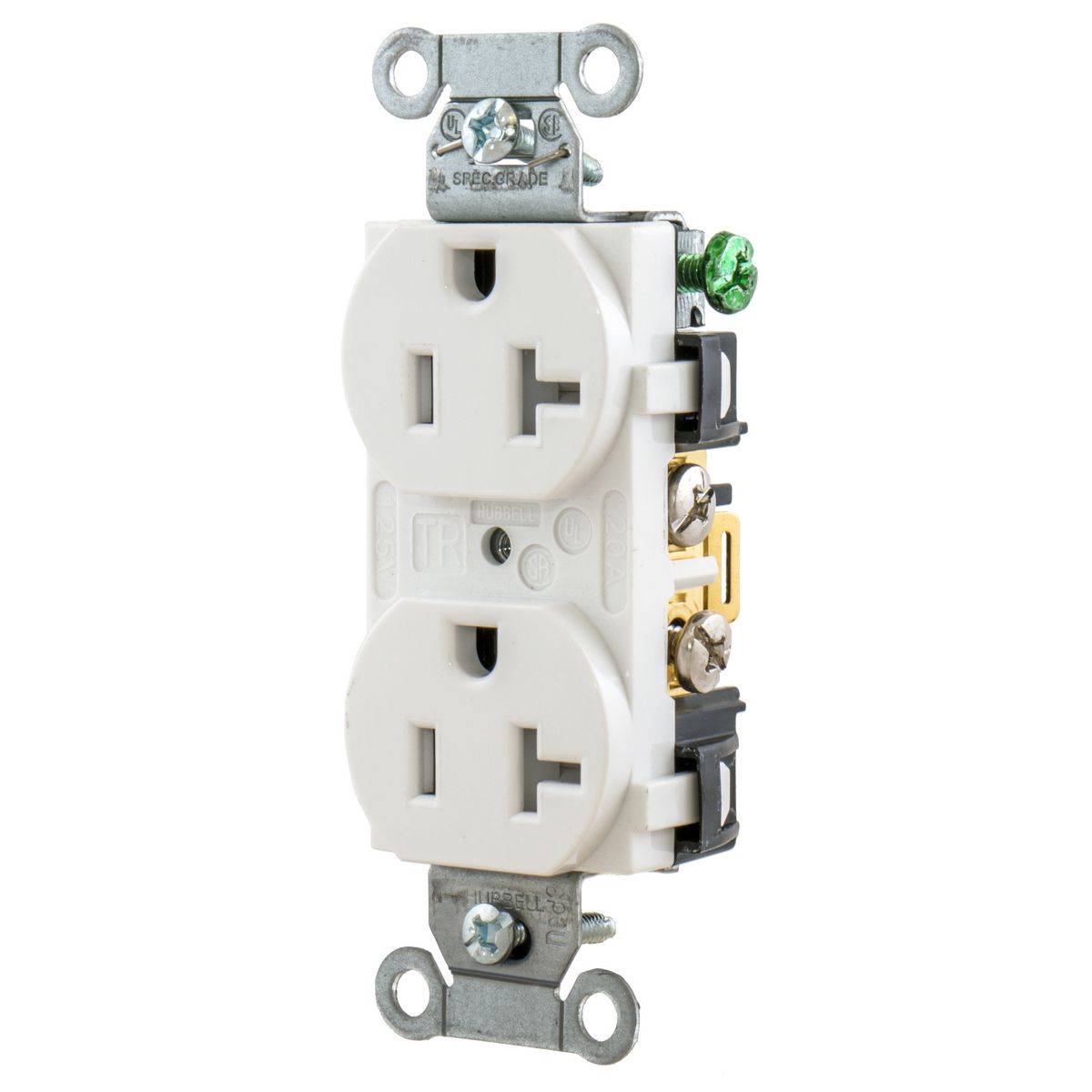 Product image for RCPT, DUP, HUBPRO 20/125, 5-20R, TR, WHI