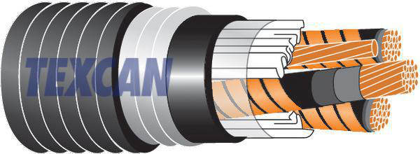Texcan Generic Teck Cable 1/0 AWG 28kV 3C Shielded 345 Mil 133%