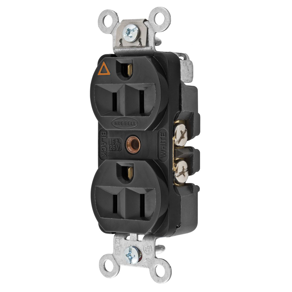 Product image for Receptacle 5-15R duplex insul.2P 15A 125V COM bk