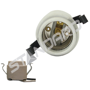 Product image for INCANDESCENT SOCKET E26 BASE BACK SNAP-IN WITH 24in 14 GAUGE LEADS 660W 250V STD
