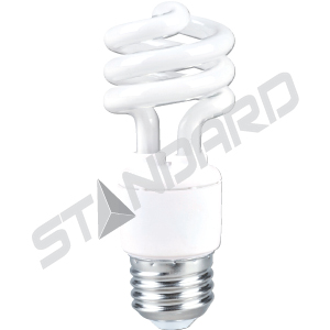 Product image for CFL T2 SPIRAL 9W 120V 2700K 550LM 120V E26 E-LUME