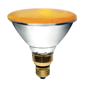 Product image for HALOGEN PAR38 90W 130V E26skt. 30DEG FLOOD YELLOW LENS STD