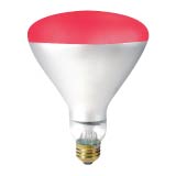 Product image for INCANDESCENT COLORED 150W BR40 E26 130V RED STD