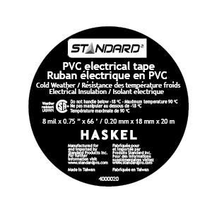 Product image for ELECTRICAL TAPE PVC BLACK ALL WEATHER 66ft x 8mil x 0.75in STD