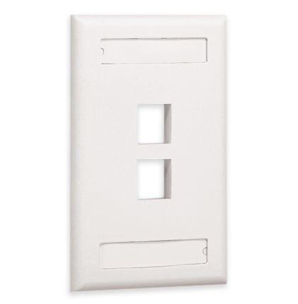 Product image for PANDUIT NK2FWHY FACEPLATE 2P WHITE 1-GANG C/W LABELS AND COVERS KEYSTONE