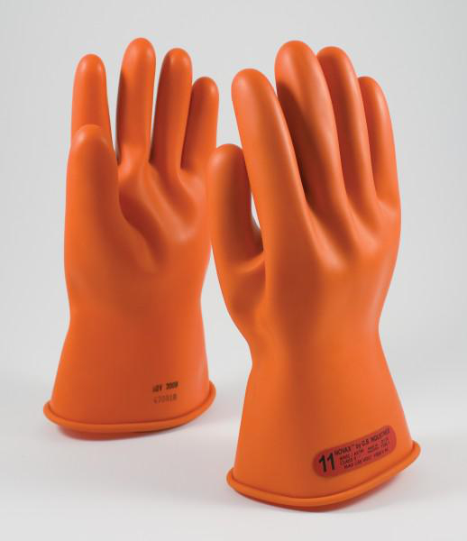 Product image for PMM_INTERNATIONAL C09K-PIP GLOVE KIT HIGH VOLTAGE CLASS 0 11" LENGTH SIZE 9 ORANGE STRAIGHT CUFF UP TO 1000VAC C/W PROTECTORS AND BAG