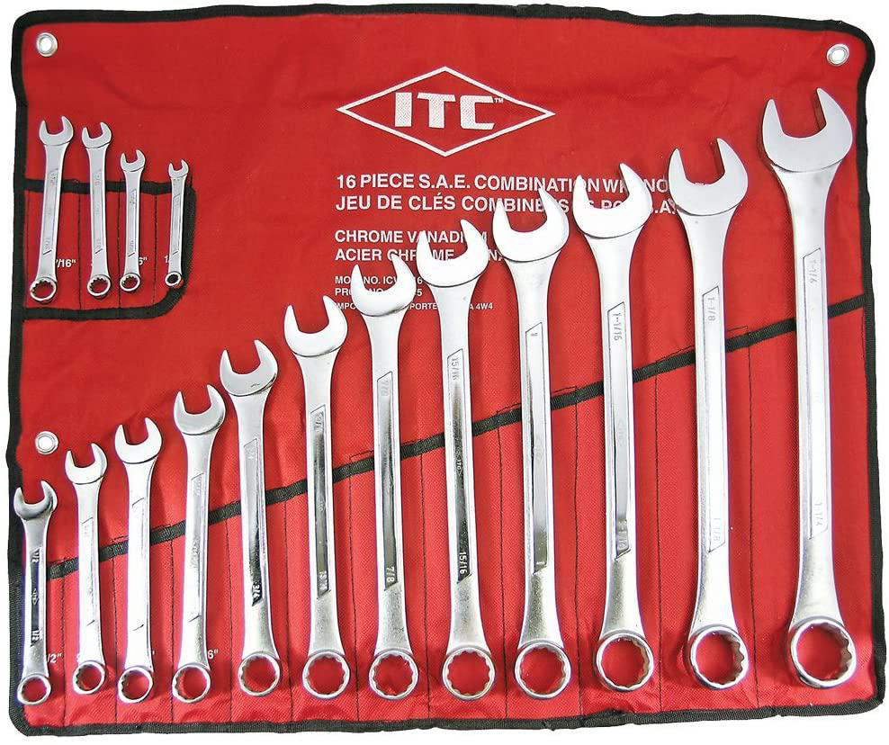 EQUIPEMENT & OUTILLAGE JET 020215 Combination Wrench Set 16 Pieces 1/4