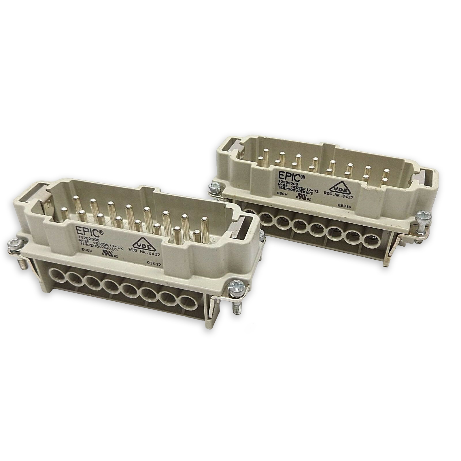 Product image for Plug EPIC HBE32-series screw terminal wire protection #17-32 contacts