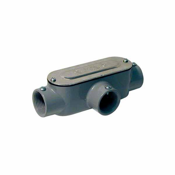 Product image for Body conduit T-type malleable iron grey 1-1/2"