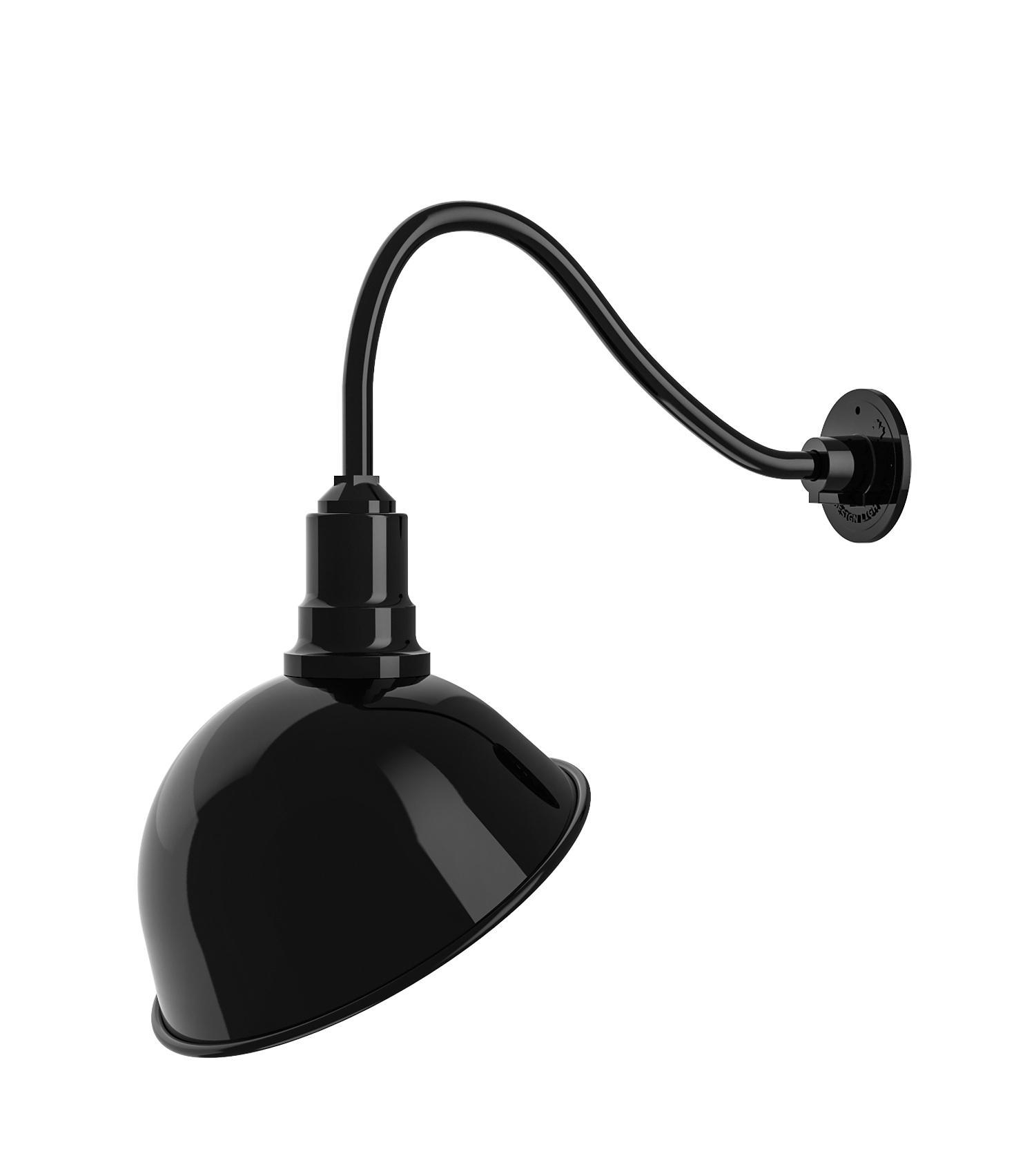 Product image for Sign Light LED VCS214A-LED14: 14W 120-277V 5000K Mirror Black Finish Gooseneck Arm