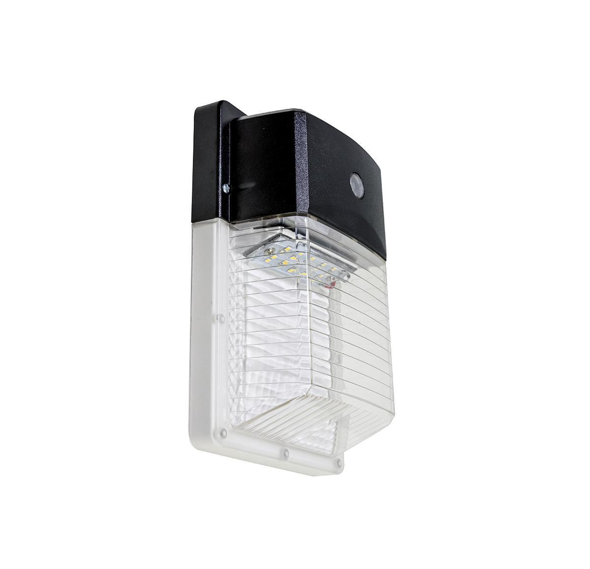 Product image for Wall Light LED WLE-LED12: 12W 120-277V 4000K Matte Black Finish with Photocell Clear Lens