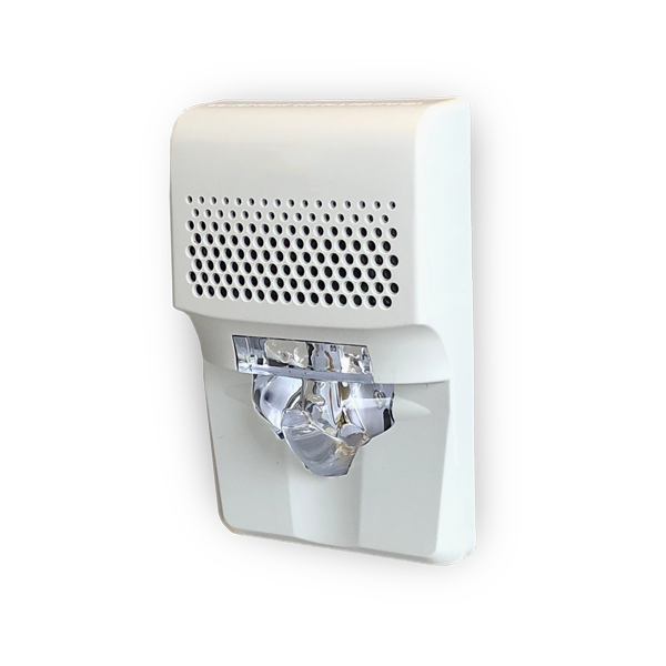 Product image for EDWARDS G1AVWN COMPACT WALL HORN-STROBE LED WHITE NON-MARKING 15,30,75CD LIGHT OUTPUT