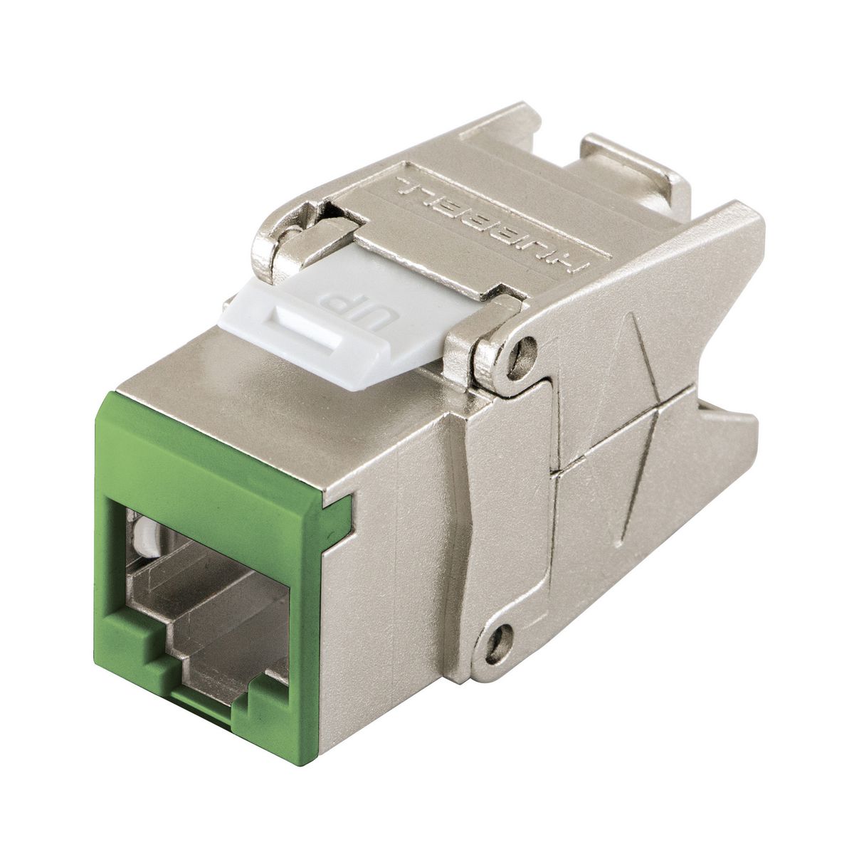 Product image for JACK,CAT6,UNI,SHIELDED,GREEN FACE,24PK