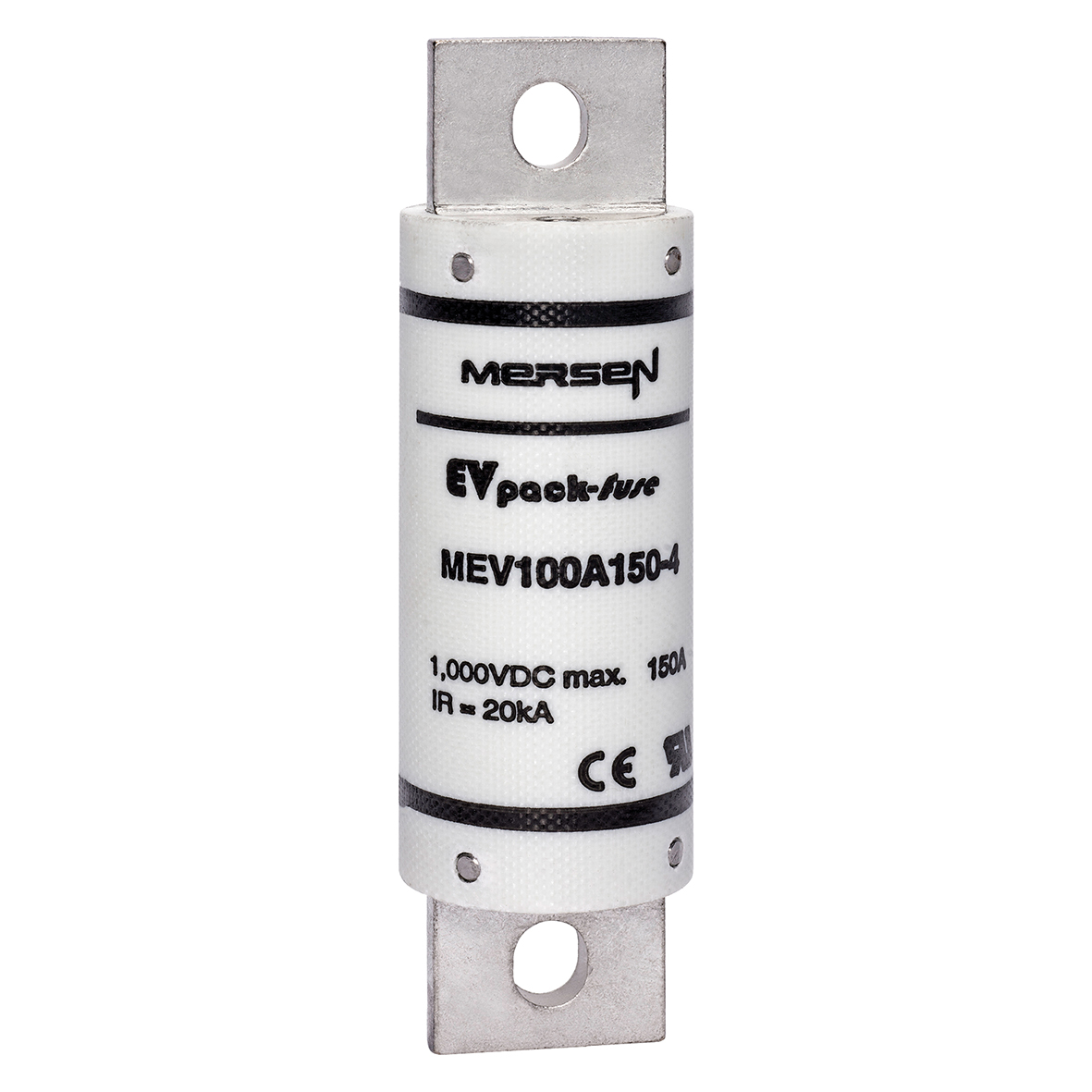 Product image for EVpack-fuse MEV100, 1,000 VDC Max., L/R ... 1ms, 150 A, Round Body Fuse