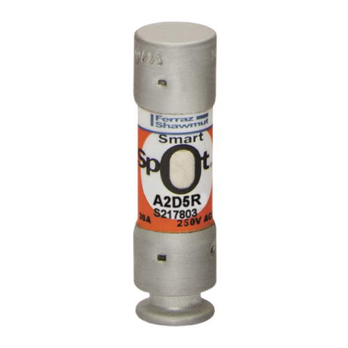 Product image for MERSEN A2D5R FUSE HRCI-R 5A 250V 250V CLASS RK1 TIME DELAY SMARTSPOT