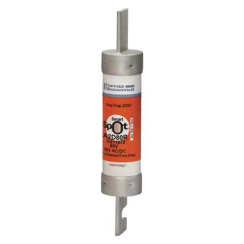 Product image for MERSEN A2D80R FUSE HRCI-R 80A 250V 250V CLASS RK1 TIME DELAY SMARTSPOT