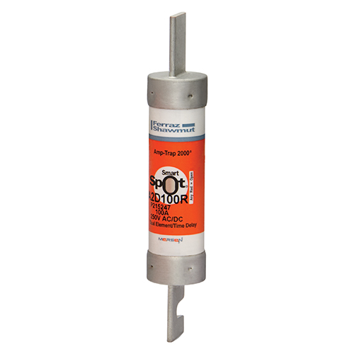 Product image for MERSEN A2D100R FUSE HRCI-R 100A 250V 250V CLASS RK1 TIME DELAY SMARTSPOT