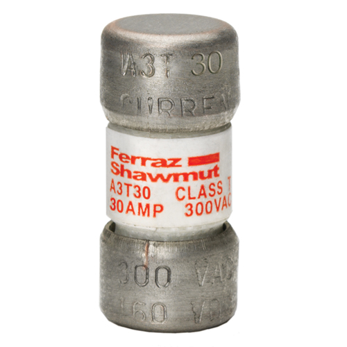 Product image for MERSEN A3T30 FUSE HRCI-T 30A 300V CLASS T FAST ACTING NON TIME DELAY