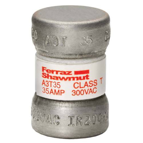 Product image for Fuse A3T - Class T - Fast-Acting 300VAC 160VDC 35A Ferrule Amp-Trap®