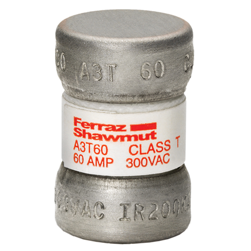 Product image for MERSEN A3T60 FUSE HRCI-T 60A 300V CLASS T FAST ACTING NON TIME DELAY
