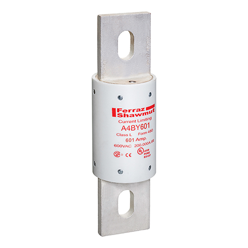 Product image for MERSEN A4BY601 FUSE HRC-L STD 601A 600VAC STD AMPTRAP 4SEC TIME DELAY CLASS L 800A BODYSIZE BLADE TYPE